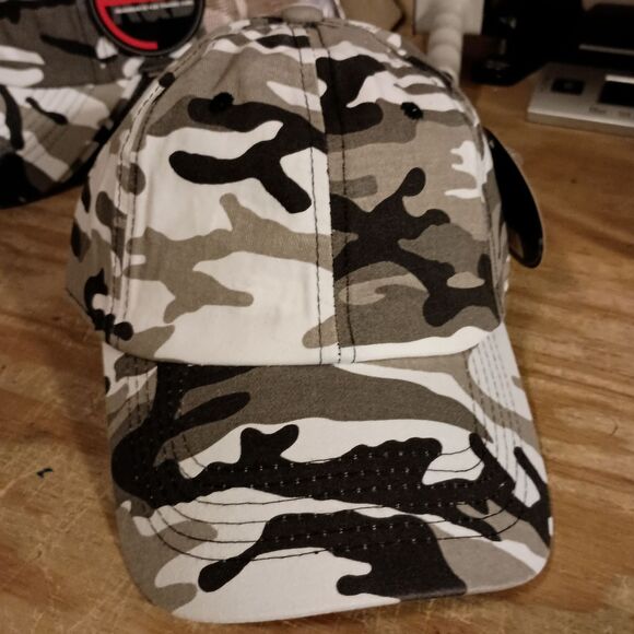 Camouflage Baseball Hats, Unisex Camo Hats, Hunting Hats, White Camo Hats - Picture 1 of 2